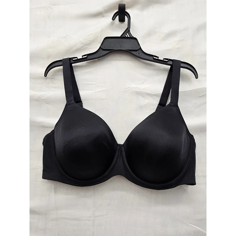 Bali Womens One Smooth U Underwire Bra Black Polyester Blend Casual Size 42DD